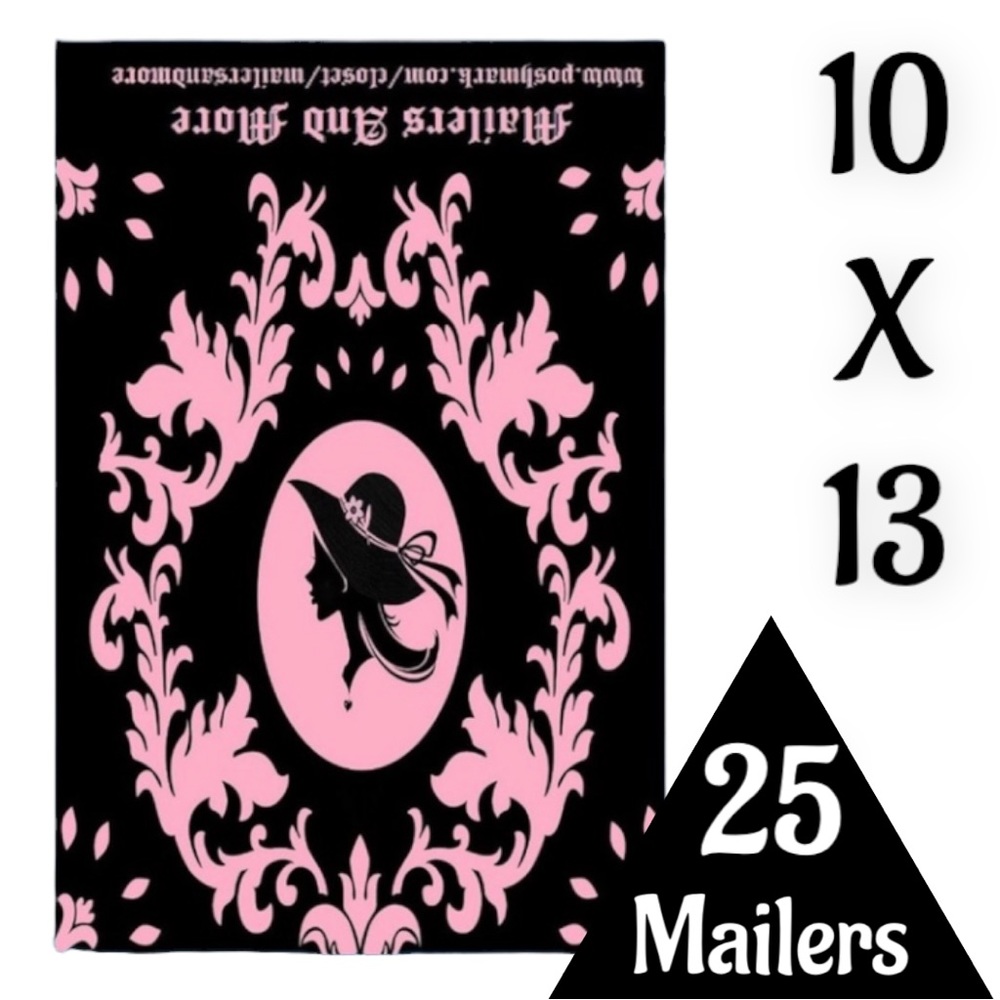 25 10X13 Poly Mailers Pink Vintage Lady Envelopes PRICE IS FIRM - Picture 7 of 12